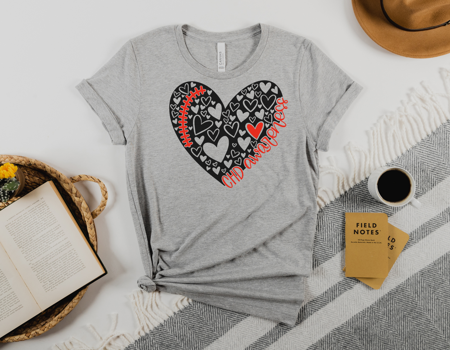 Support CHD Awareness with Our Stitched Heart T-Shirt - Show Your Love for Those Affected by CHD