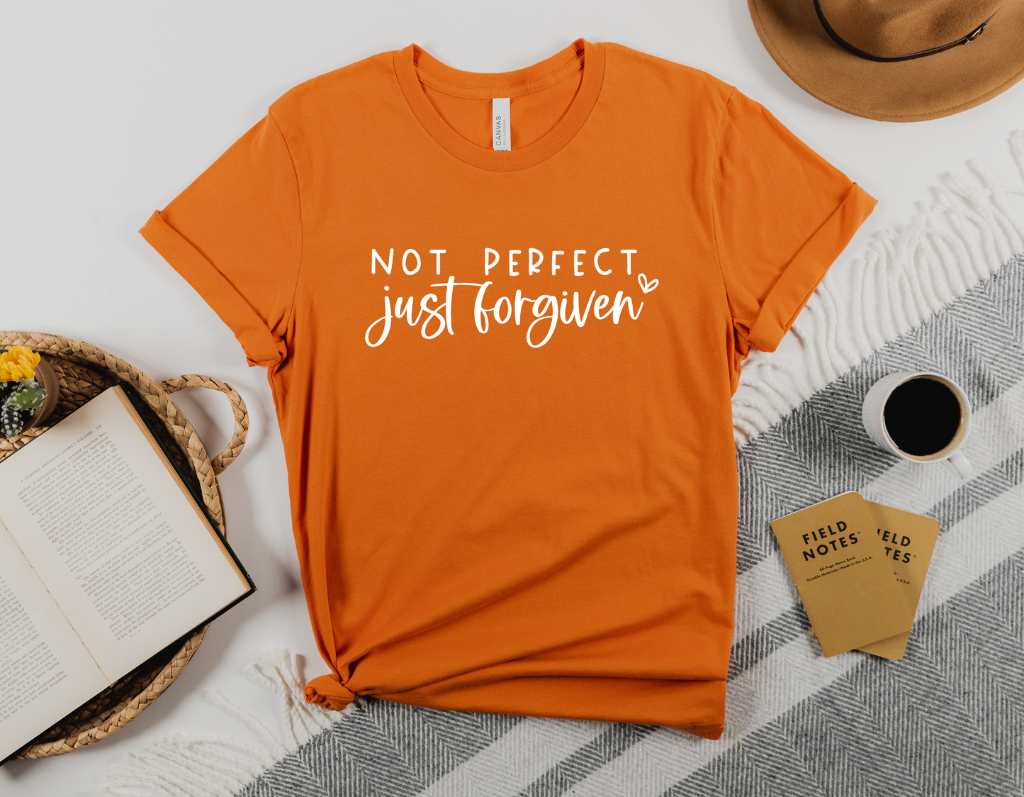 Celebrate Your Forgiveness with Our 'Not Perfect, Just Forgiven' Biblical T-Shirt