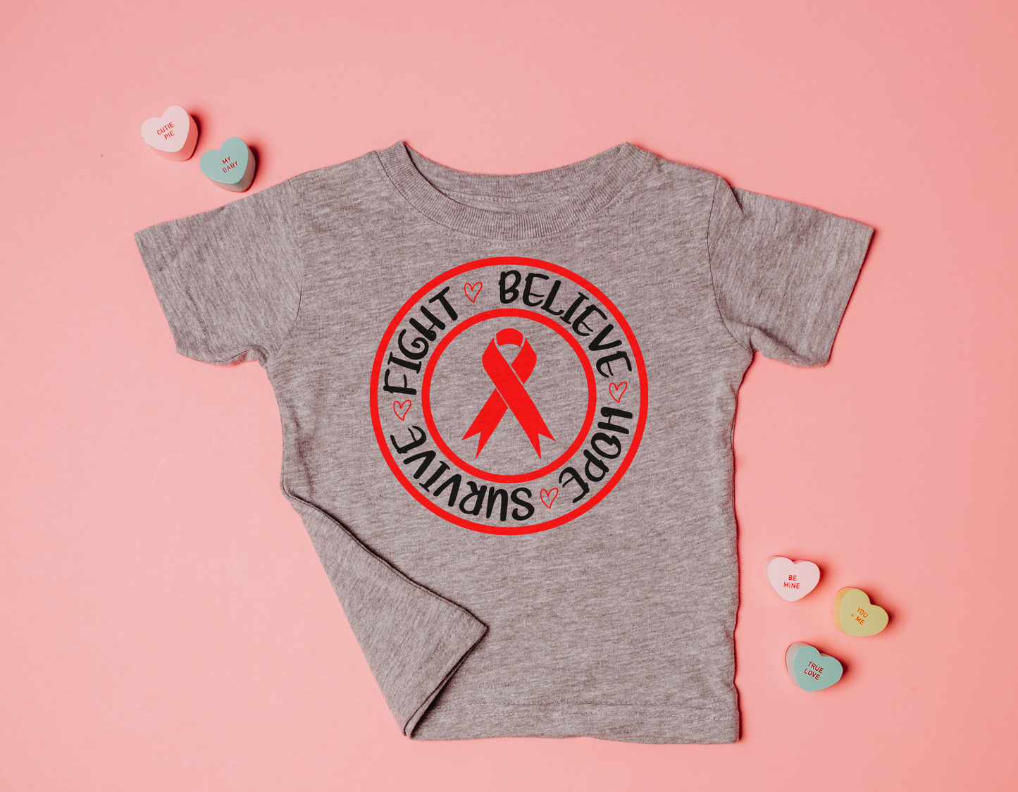 Unite in the Fight Against CHD with Our Inspirational "Fight, Believe, Hope, Survive" T-Shirt