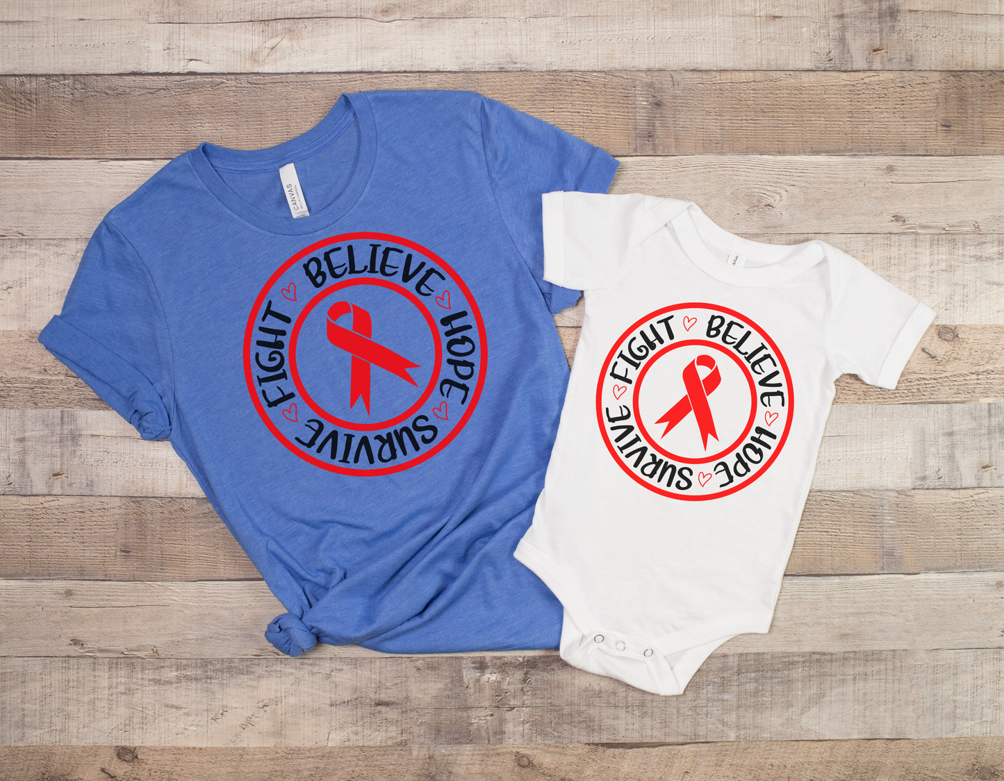 Unite in the Fight Against CHD with Our Inspirational "Fight, Believe, Hope, Survive" T-Shirt