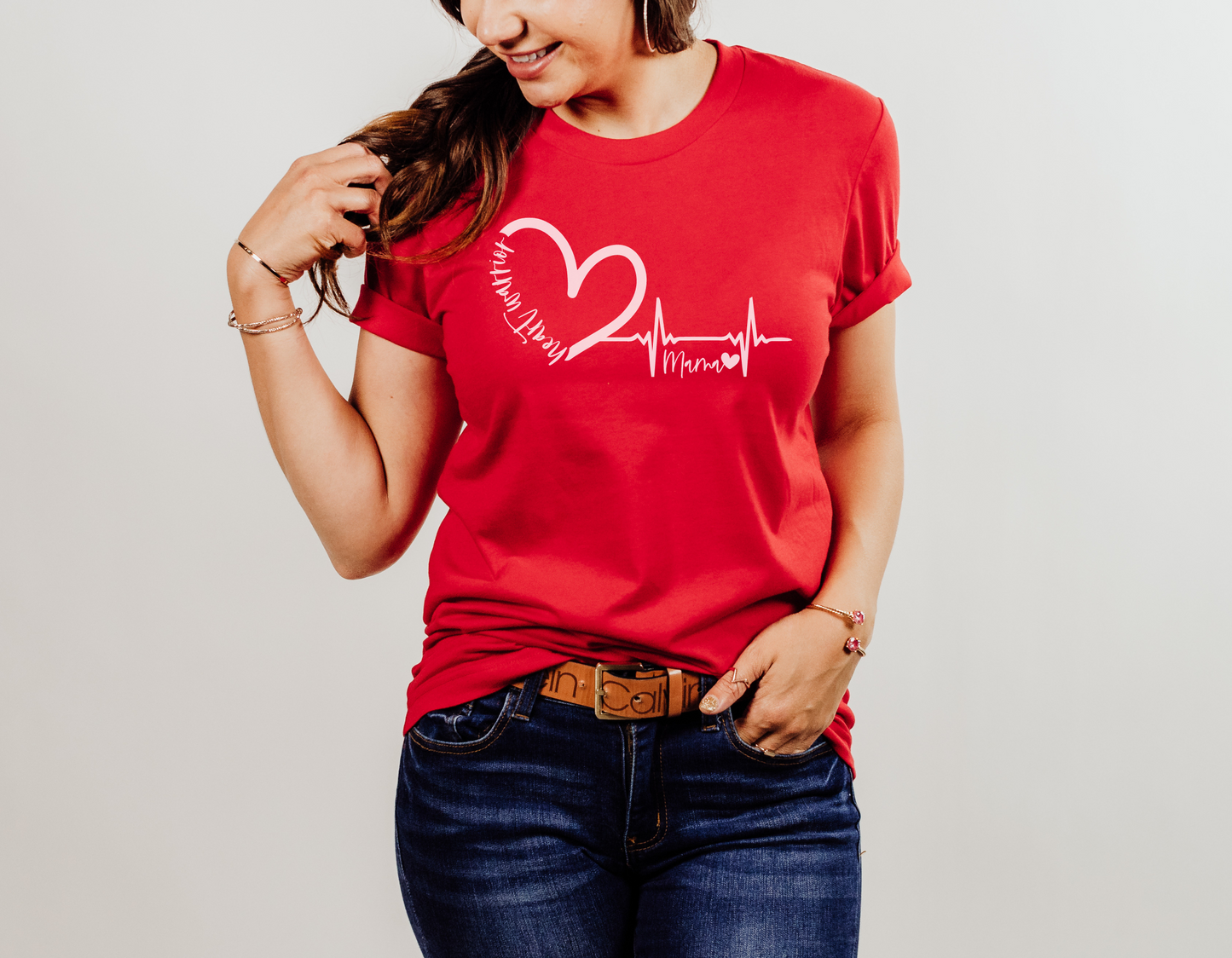 EKG Pulse of a Heart Warrior Mama: Show Your Support with Our Trendy T-Shirt