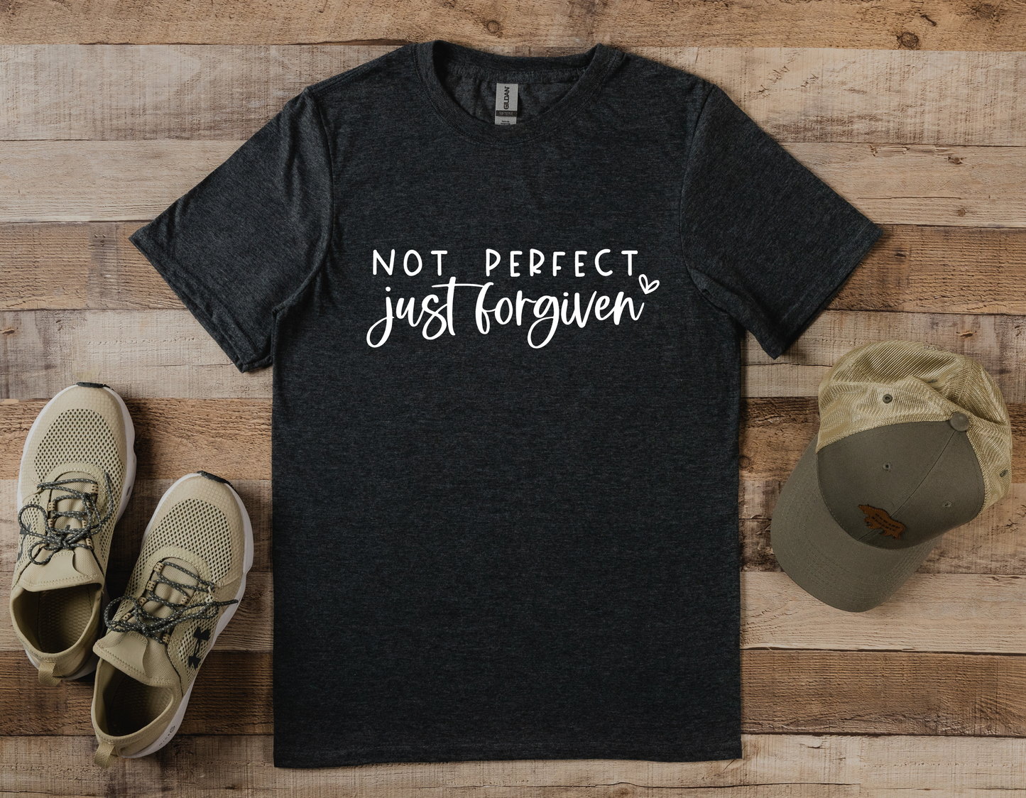 Celebrate Your Forgiveness with Our 'Not Perfect, Just Forgiven' Biblical T-Shirt