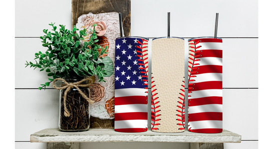 Show Off Your Patriotism and Love for Baseball with the American Baseball Tumbler - Perfect for Keeping Your Drinks Cold on the Go!