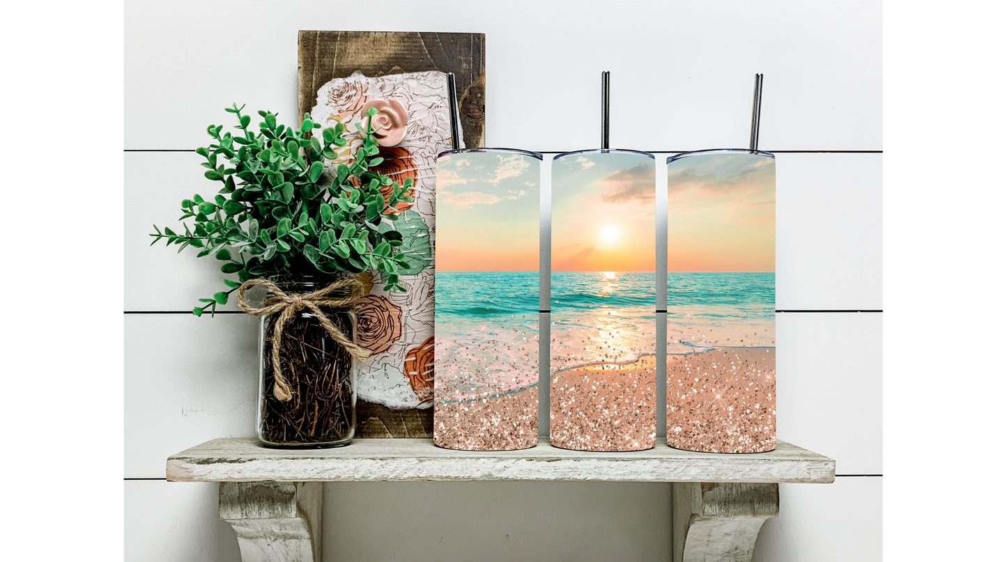 Take the Beach with You: Beautiful Beach Tumbler for Your Summer Adventures