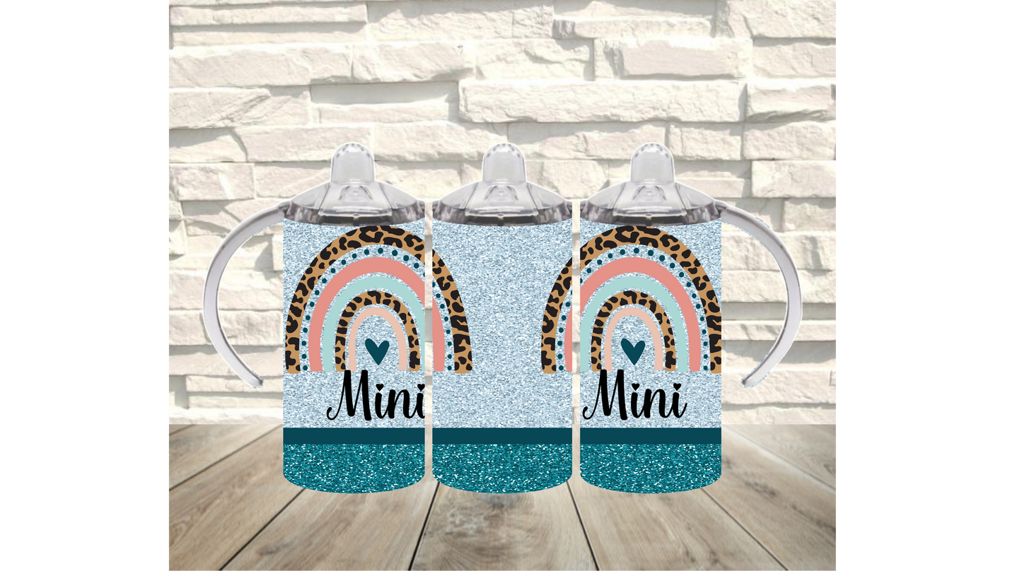 Sparkle and Sip with Our Adorable Blue Glitter Mama and Mini Tumbler Set - Perfect for Mom and Me Bonding Time