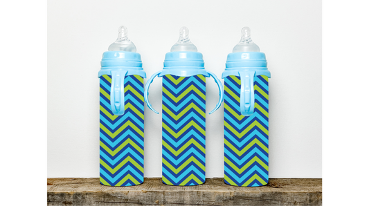 Quench Your Kid's Thirst in Style with Our Blue and Green Chevron Tumbler