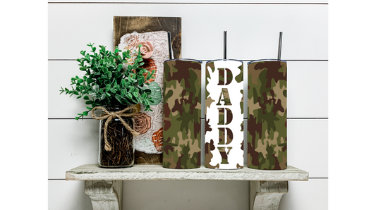 Get Ready for Your Next Adventure with Our Camo Mama/Daddy and Mini Tumbler Set - Perfect for Matching Parent-Child Bonding Time!