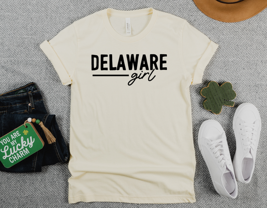 Delaware Girl" T-Shirt - Show Your First State Pride with Our Stylish Tee!