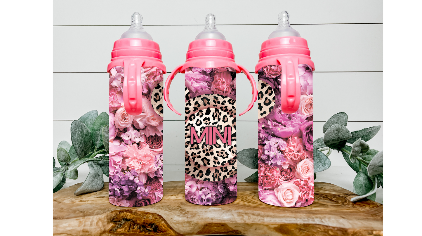 Mama and Mini Cheetah and Flower print Minnie Tumblers