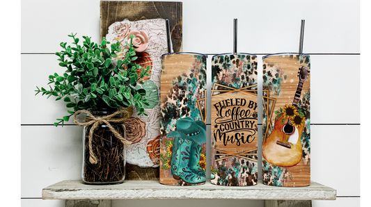 Fuel Your Love for Country Music and Coffee with our Tumbler - Perfect for On-the-Go Use!