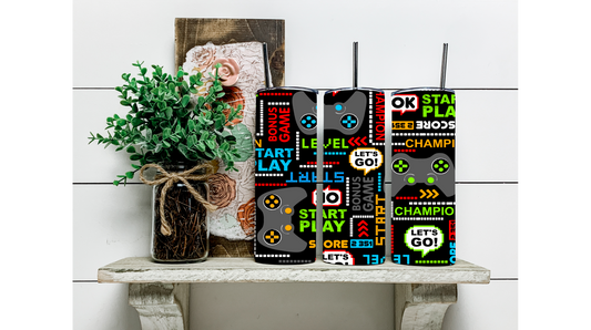 Sip in Style with Our Fun and Colorful Gamer Tumbler - Perfect for Gamers on the Go