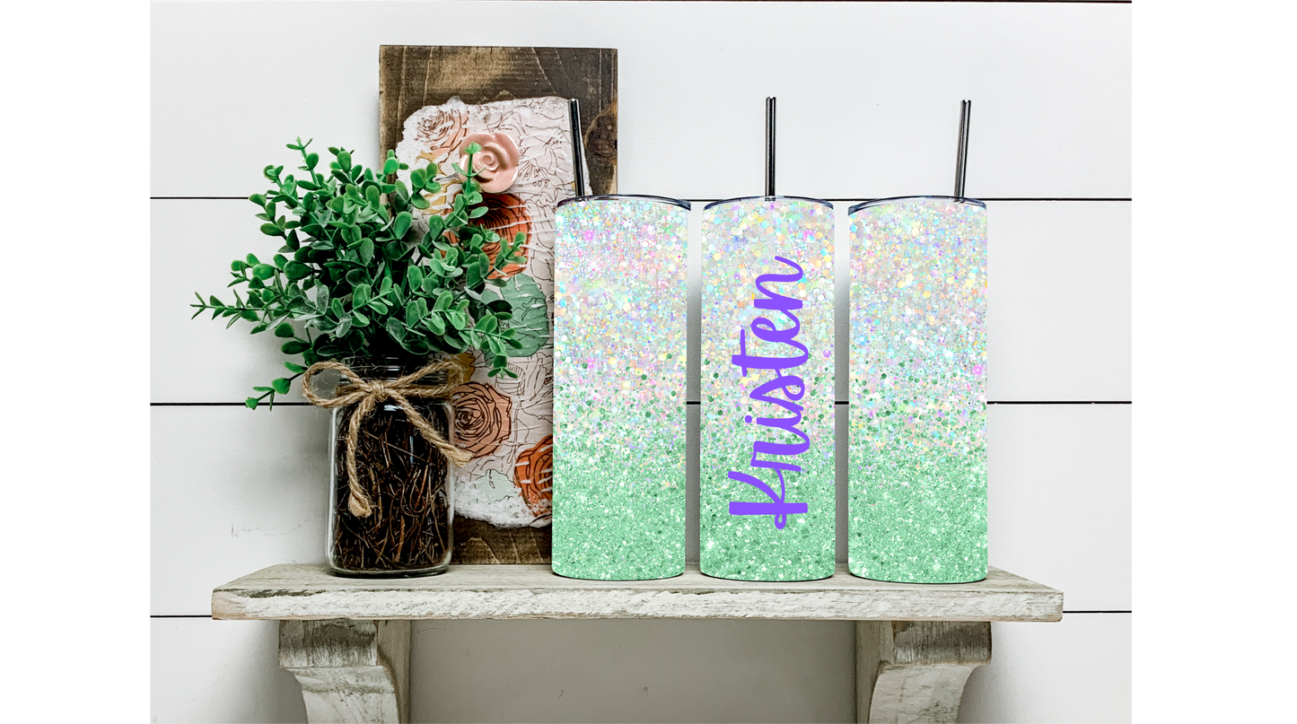 Shop Our Personalized Glitter Name Tumbler with Straw and Lid - Perfect as a Birthday Gift for Her or a Custom Glitter To Go Cup