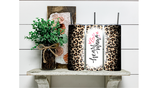 Wild Heart Warrior Mama: Stylish Cheetah Print Tumbler for Heart Disease Awareness