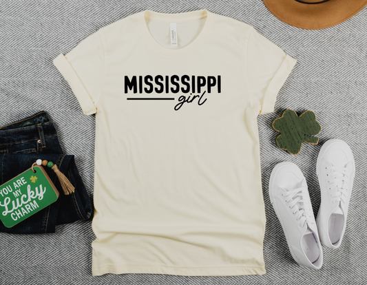 Mississippi Girl T-Shirt - Show Your Southern Charm and Magnolia State Pride with Our Stylish Tee!