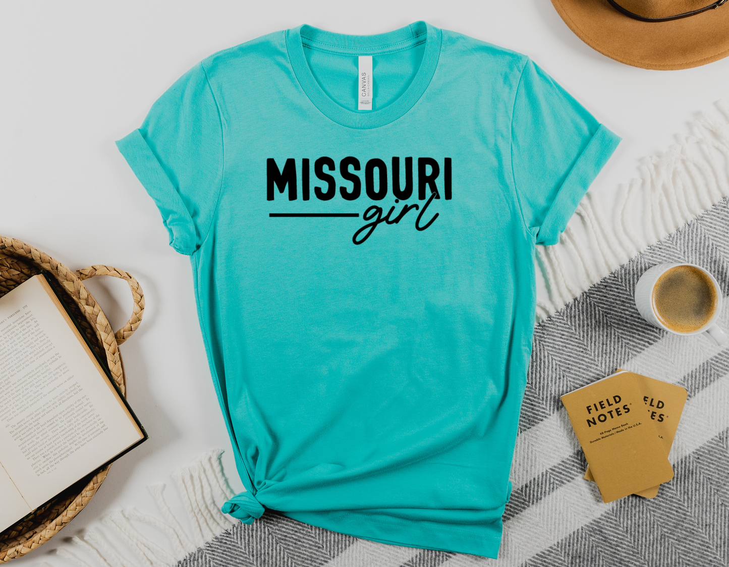 Get your Missouri Girl T-Shirt today and show off your love for the Show-Me state!