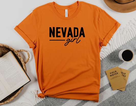 Nevada Girl" T-Shirt: Show Off Your State Pride in Style! - Buy Now!