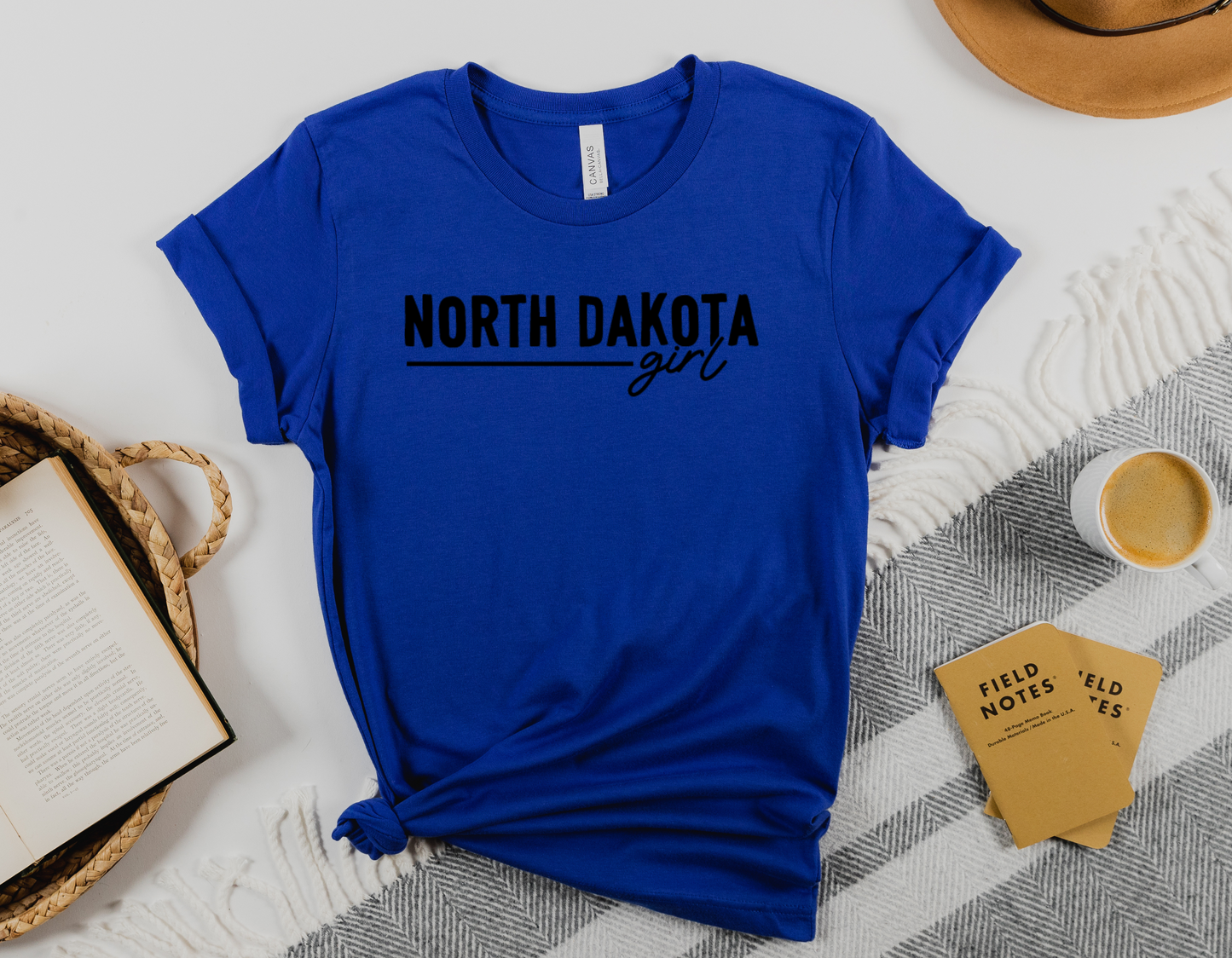 North Dakota Girl T-Shirt: Show Your State Pride in Style! - Buy Now.