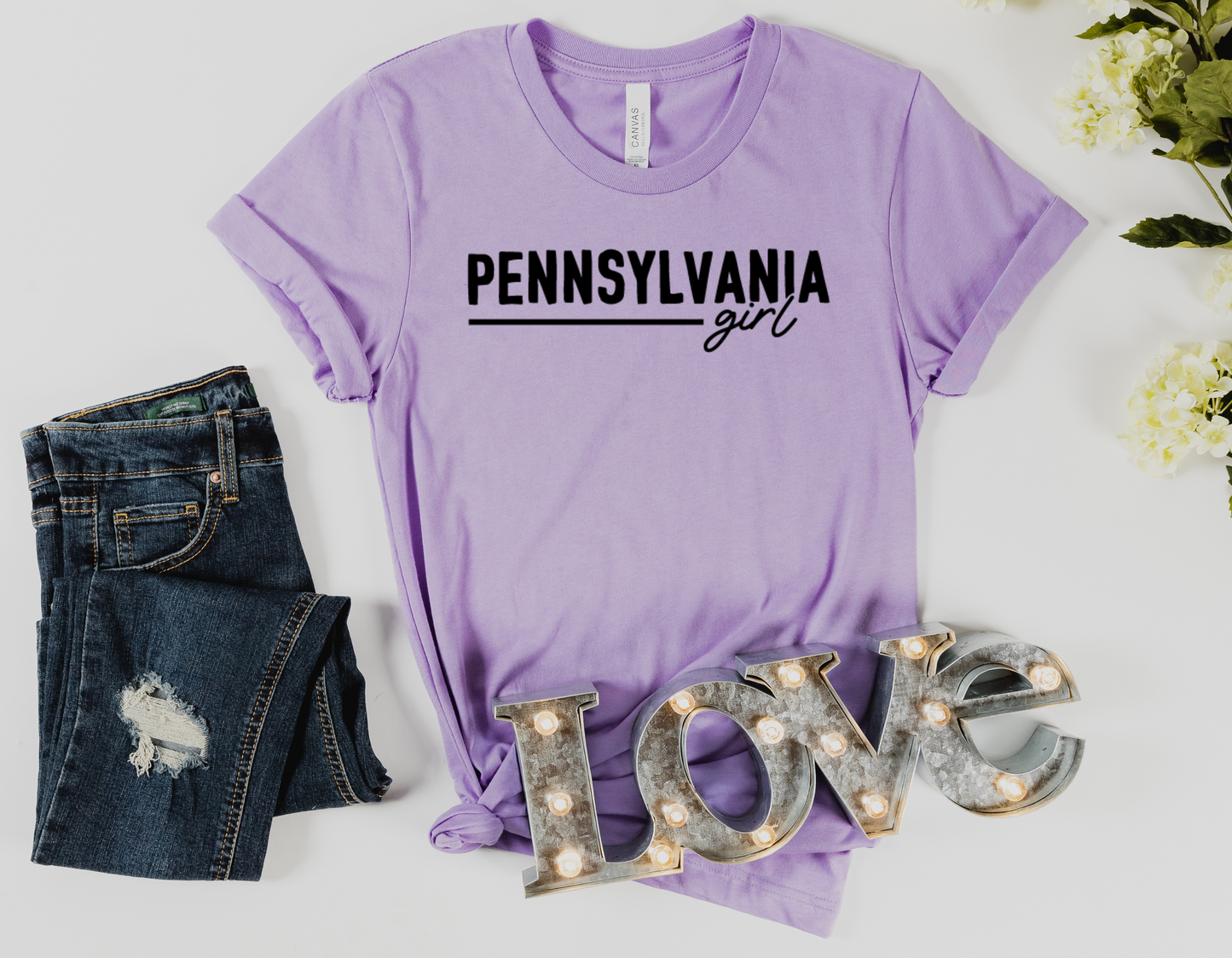 Proudly Represent Pennsylvania with Our Pennsylvania Girl T-Shirt - Order Now!