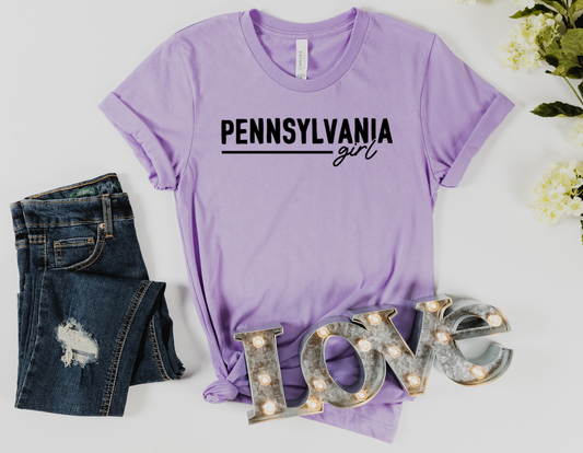 Proudly Represent Pennsylvania with Our Pennsylvania Girl T-Shirt - Order Now!