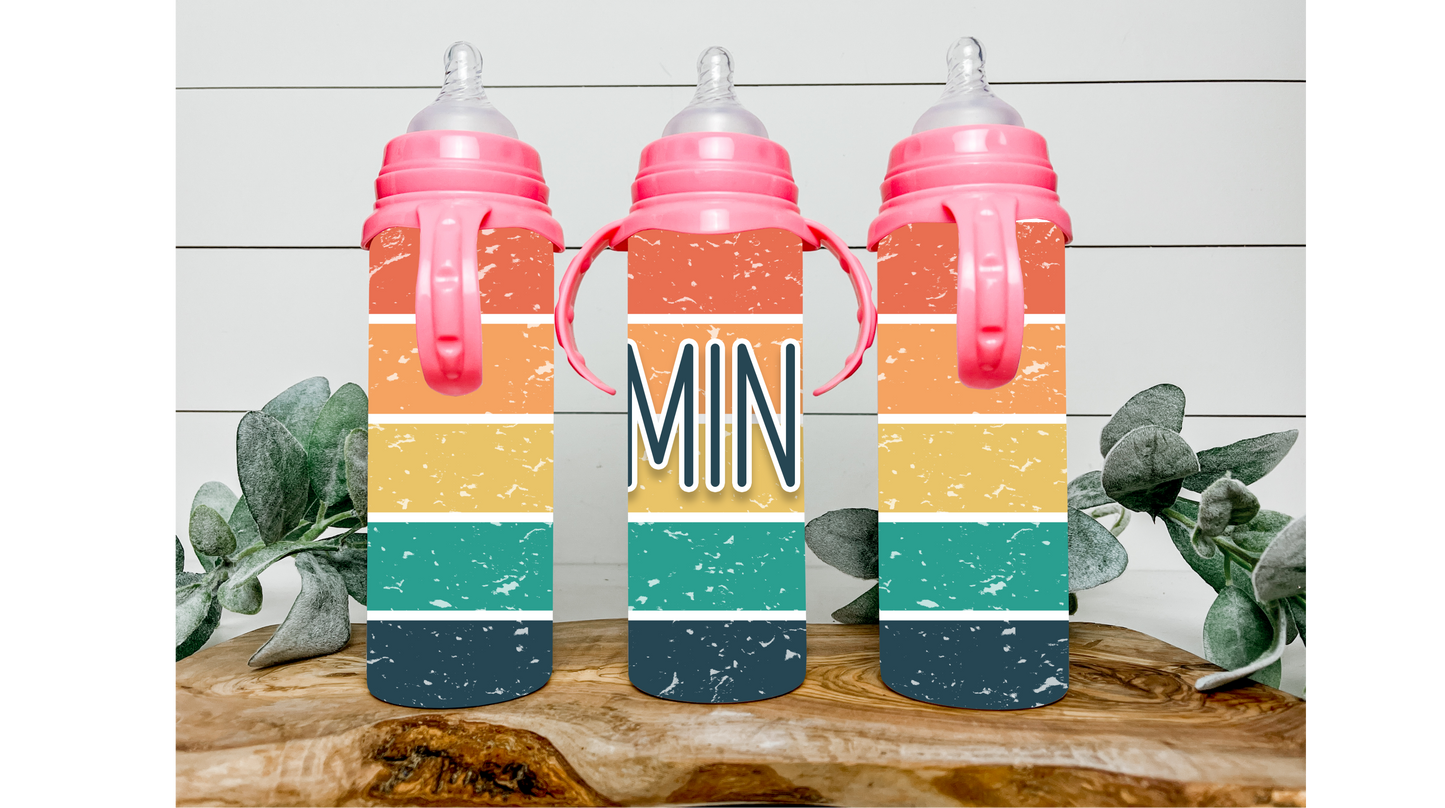 Stay Hydrated in Style with Our Striped Family Tumbler Set - Perfect for Matching Outings