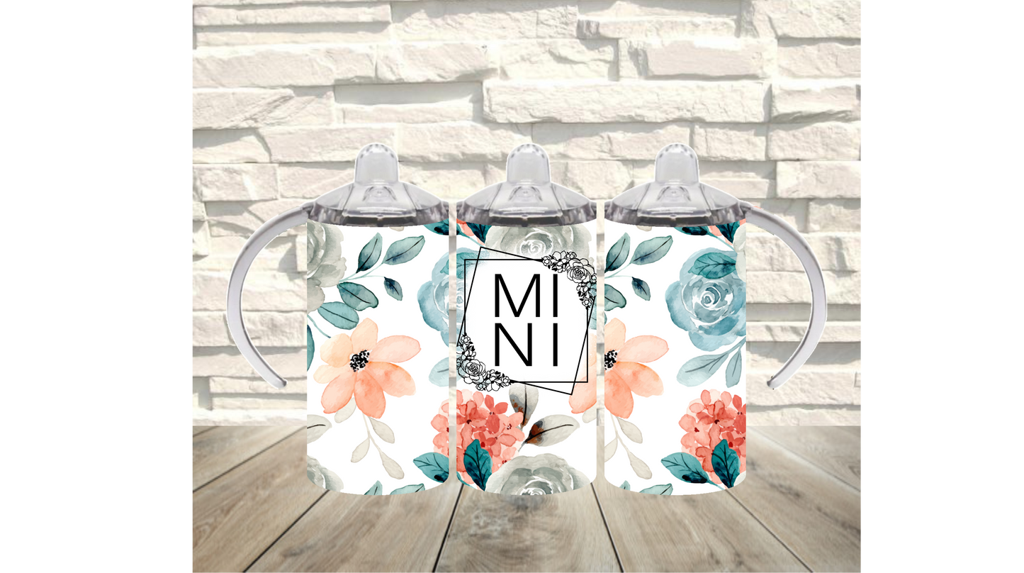 Match Your Style with Our Elegant Watercolor Flowers Matching Tumbler Set - Perfect for Mommy and Me Outings