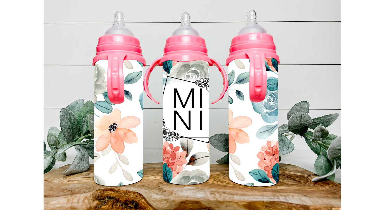 Match Your Style with Our Elegant Watercolor Flowers Matching Tumbler Set - Perfect for Mommy and Me Outings