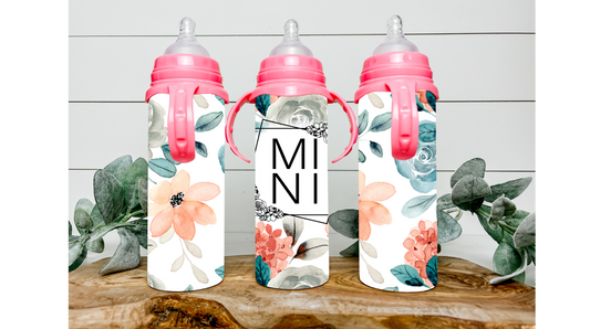 Match Your Style with Our Elegant Watercolor Flowers Matching Tumbler Set - Perfect for Mommy and Me Outings